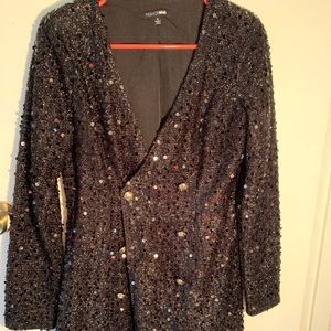 Black Glitter Suit Dress